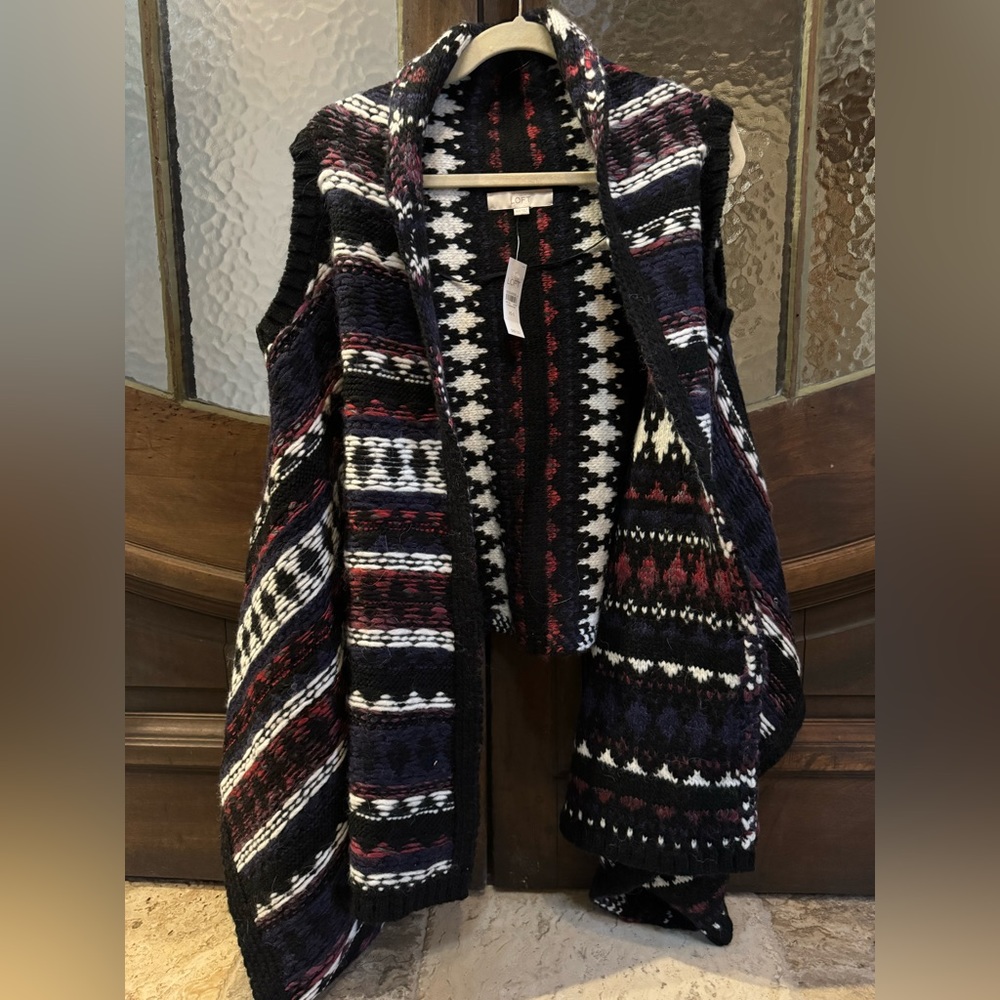 Poncho cardigan NWT XS/S Loft wool/alpaca blend